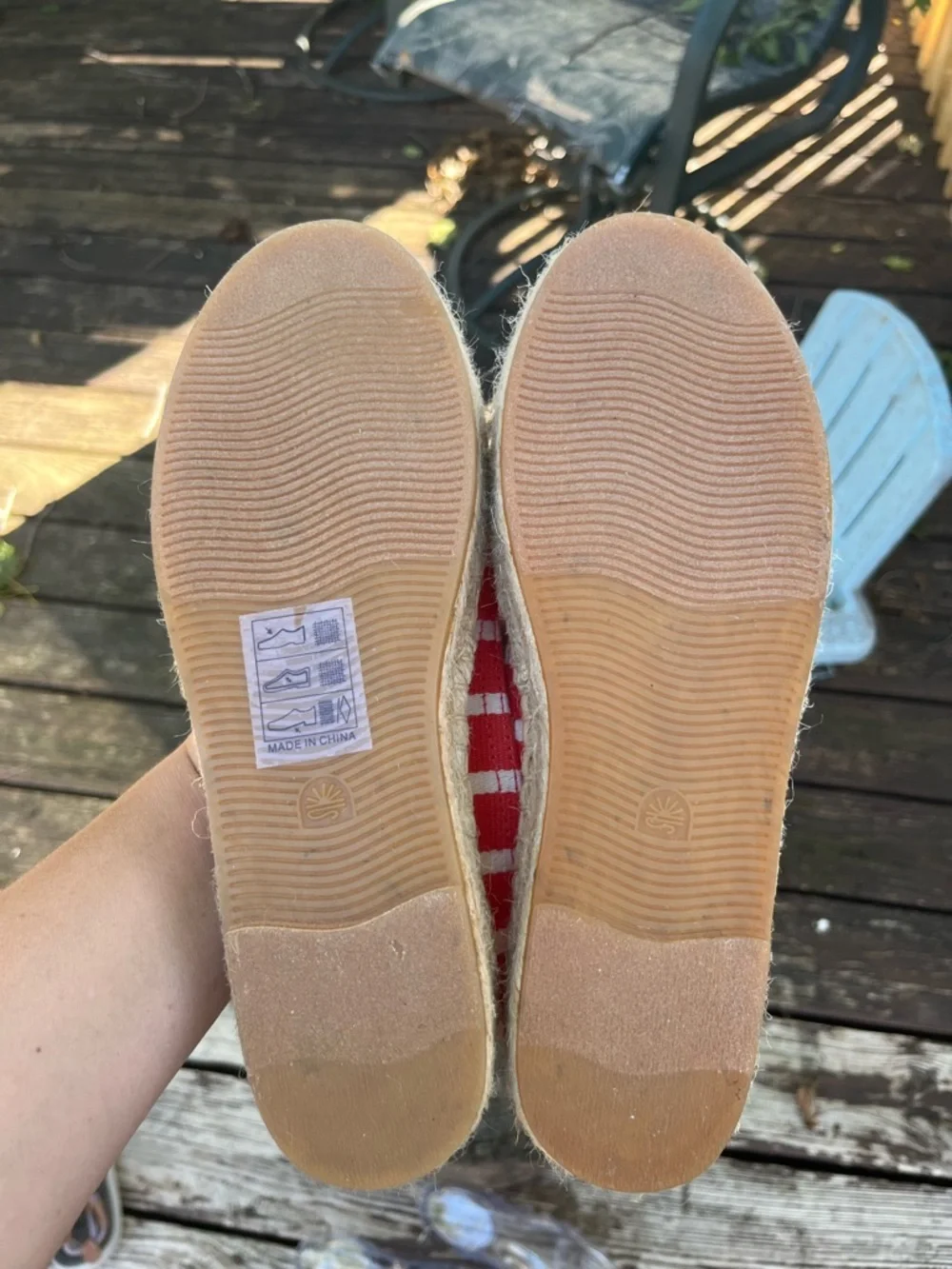Soludos Womens Platform Smoking Slipper Coral Red White Striped Espadrilles 8
